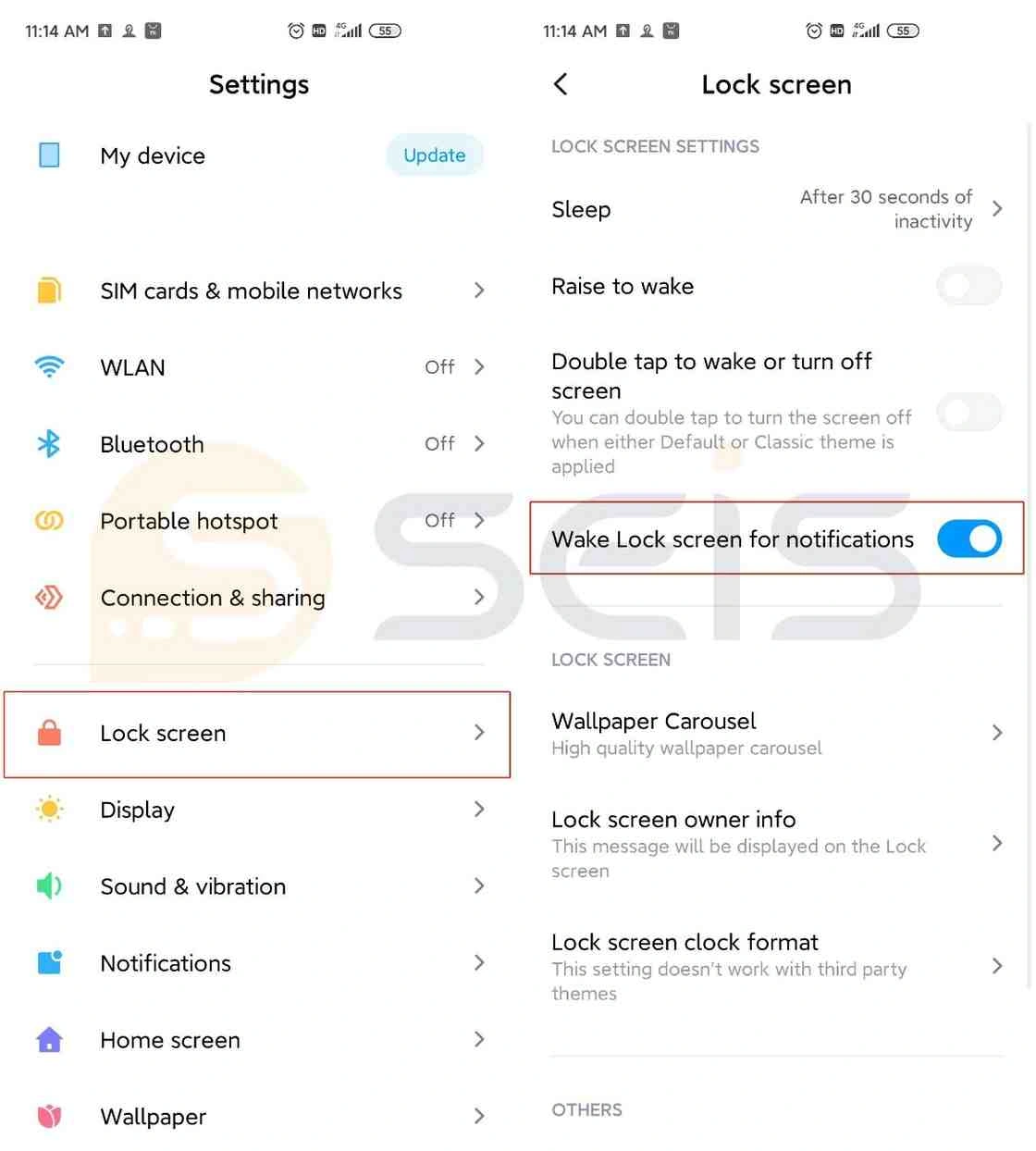 قابلیت Wake Lock Screen را خاموش کنید